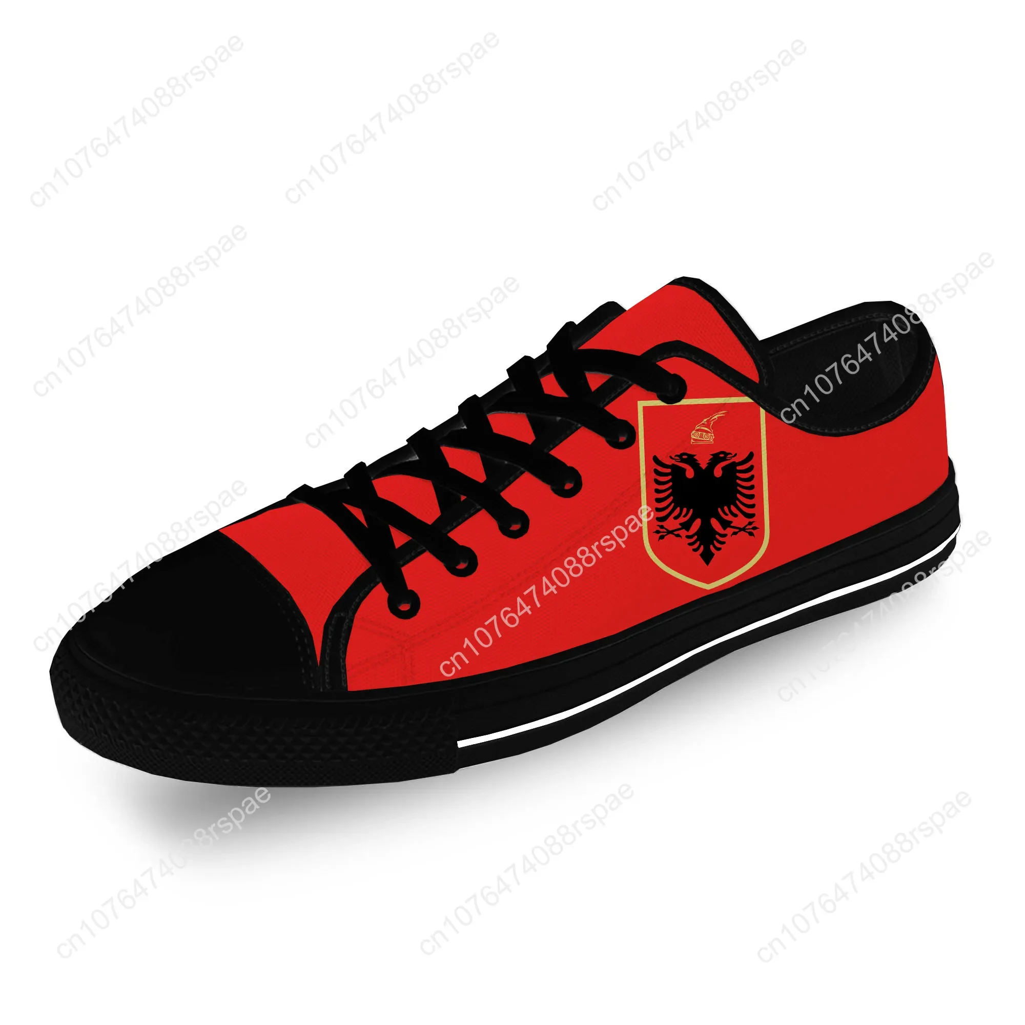 Albania Flag Eagle Low Top Sneakers Mens Womens Teenager Casual Shoes Canvas Running Shoes 3D Print Breathable Lightweight shoe