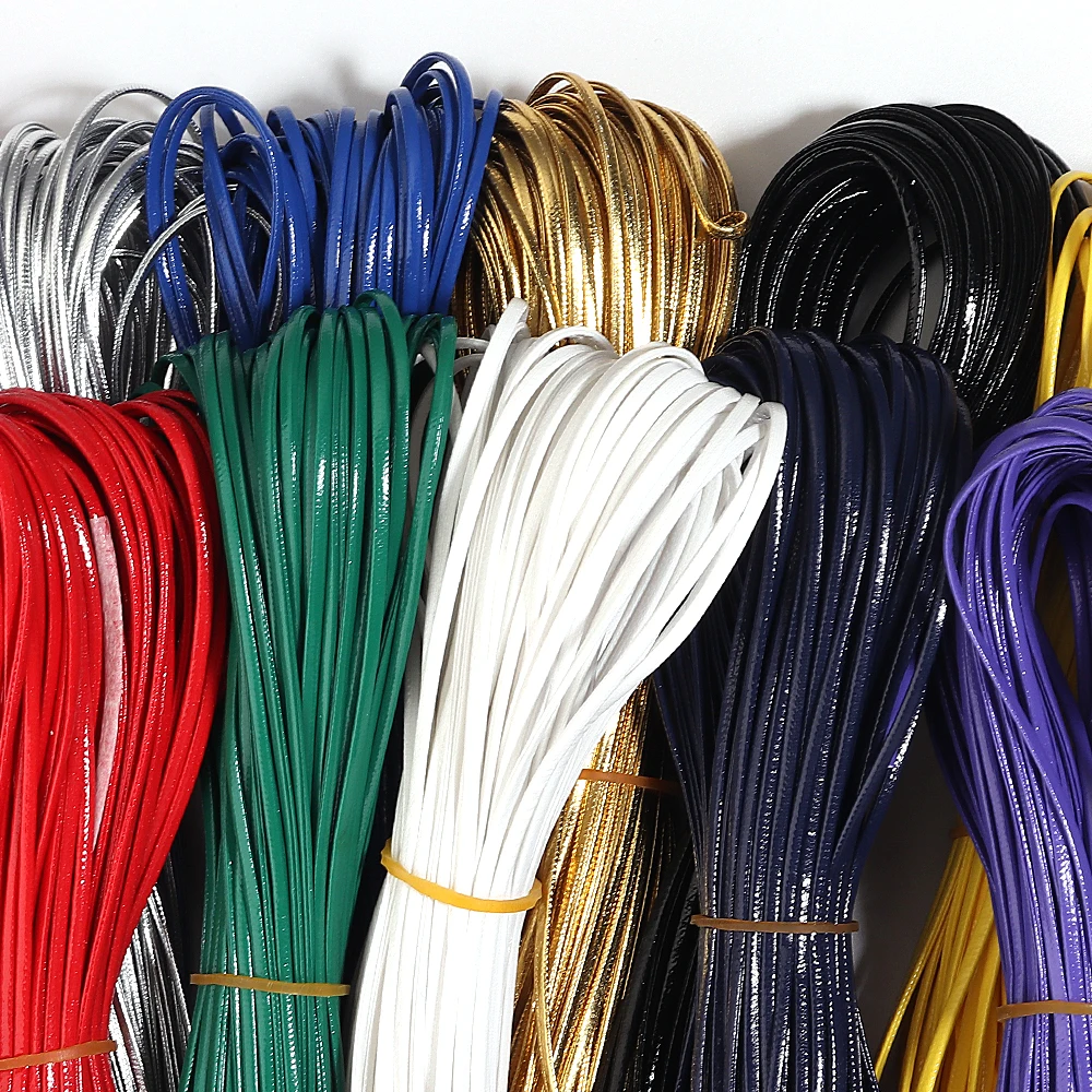 50 Yards 2mm Bunte Flache Weiche PU-Lederschnur für DIY-Halsketten, Armbänder, Schlüsselanhänger und Schmuckherstellungszubehör – Detail 3
