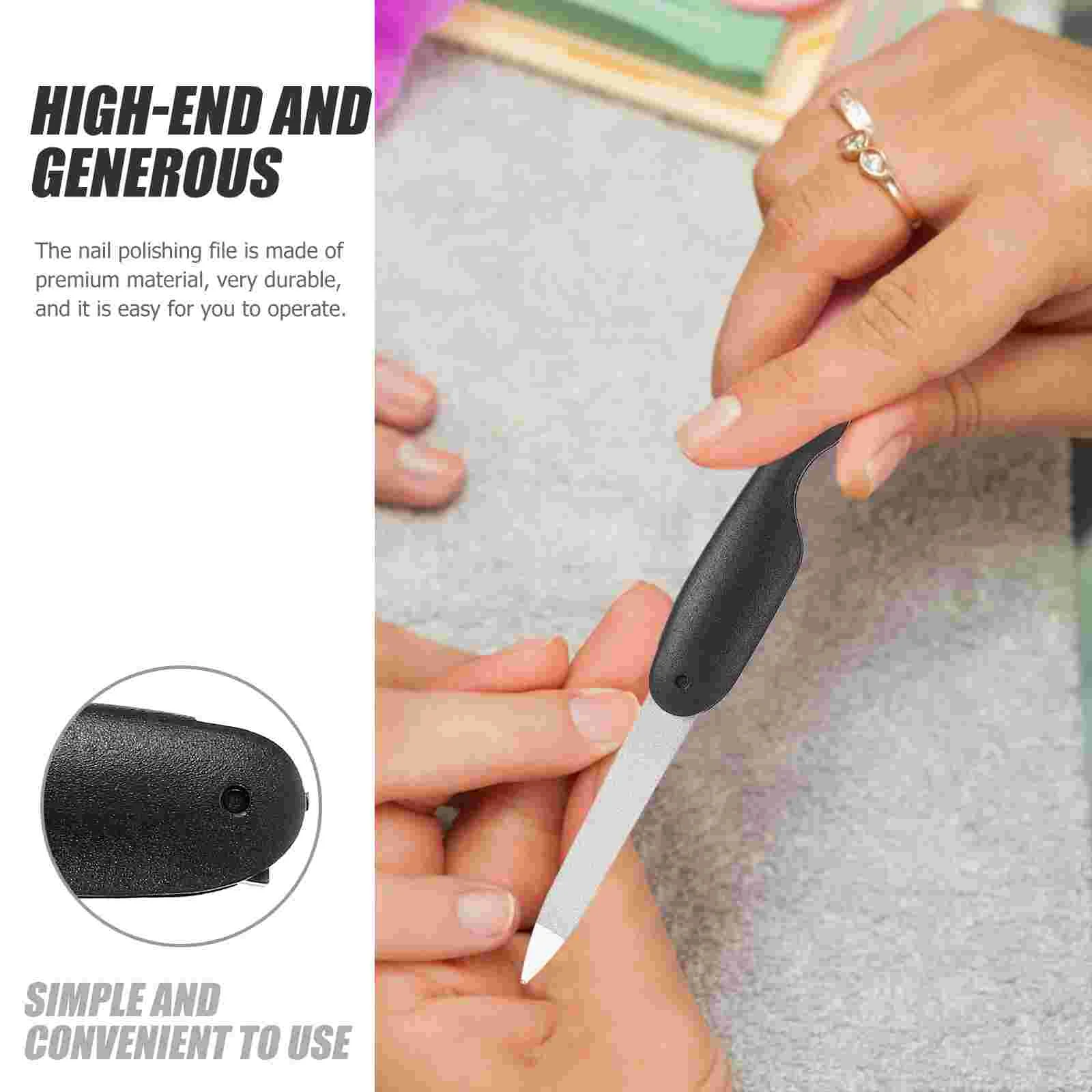 6 Pcs Nail Files Folding Bulk Pedicure Trimmer Black for Thick Toenails Fingernail Small Baby