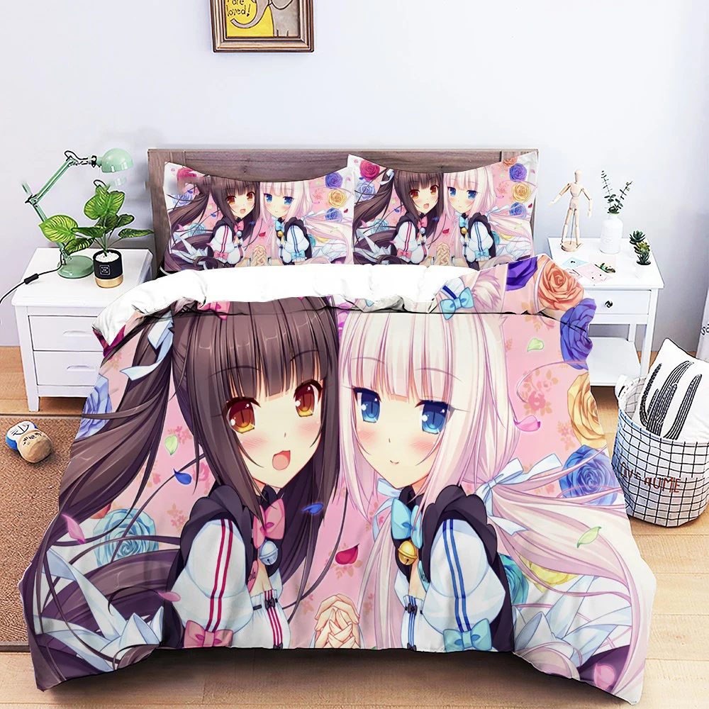 

Anime Nekopara Sexy Girl Bedding Set Boys Girls Twin Queen Size Duvet Cover Pillowcase Bed Kids Adult Home Textileextile