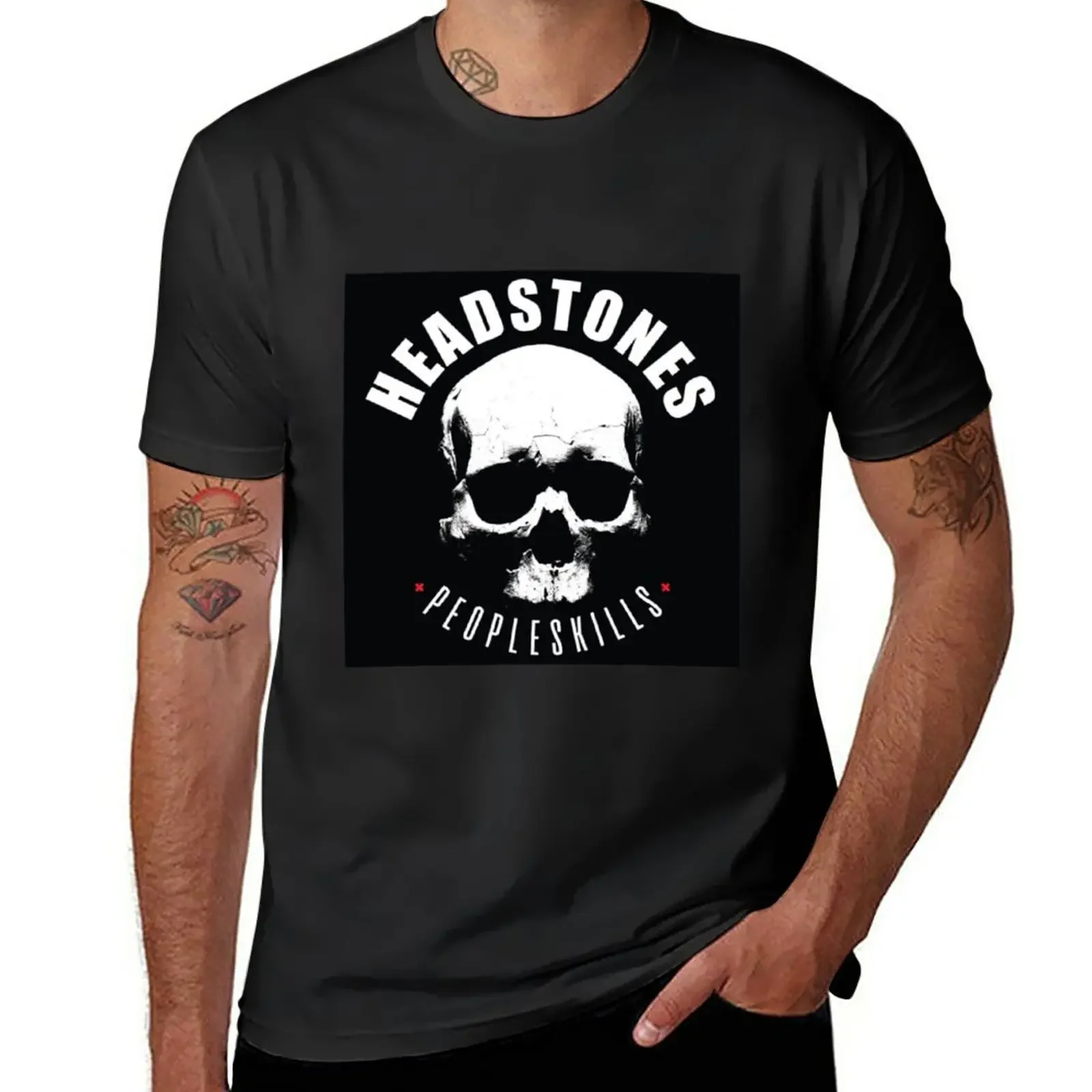 Headstones The-7 tengkorak T-Shirt plain tees heavyweights fitted t shirts for men