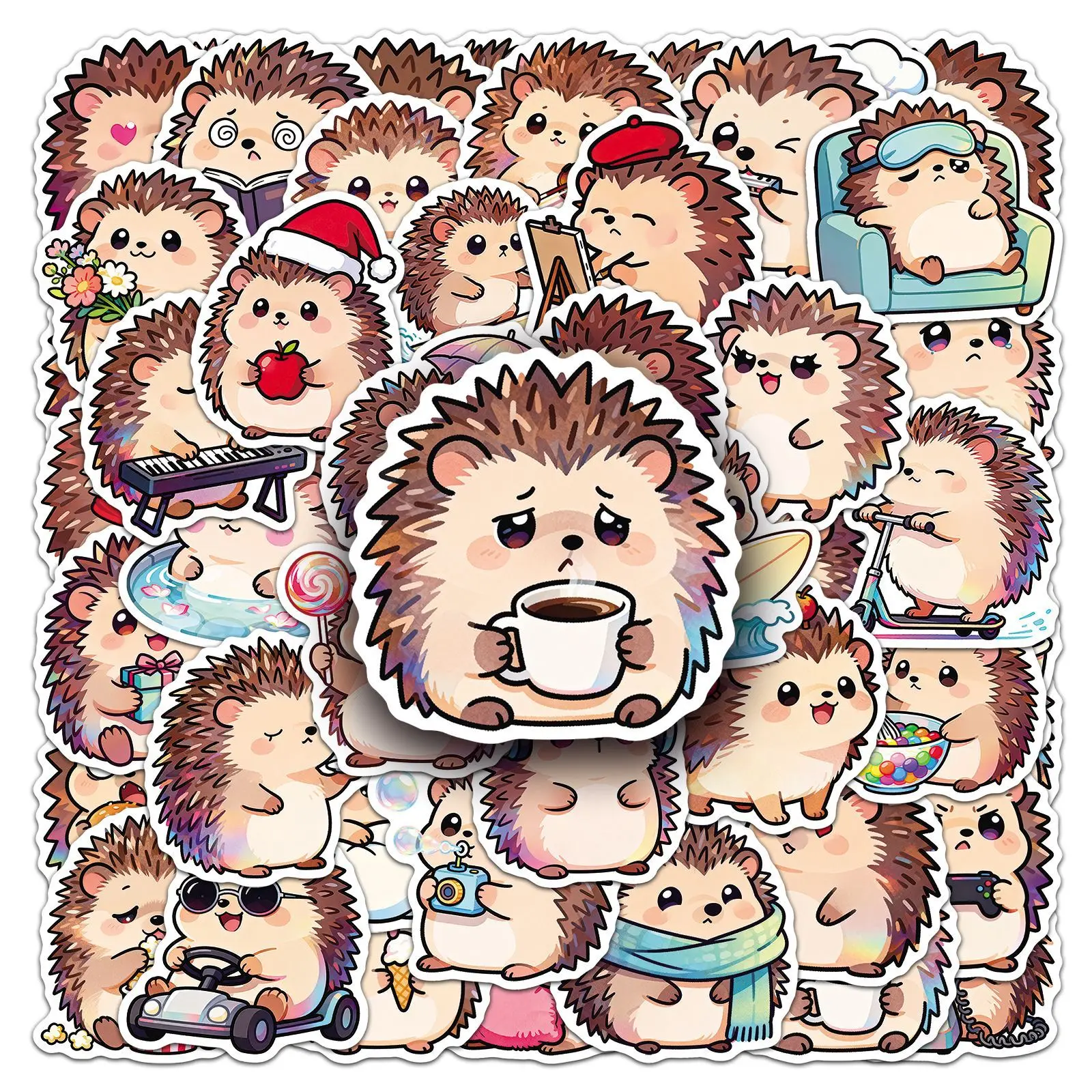 50/100 قطعة ملصقات القنفذ الكرتون لطيف الحيوان متعة مقاوم للماء الديكور القرطاسية الكمبيوتر كوب ماء ملصقات صناعة يدوية