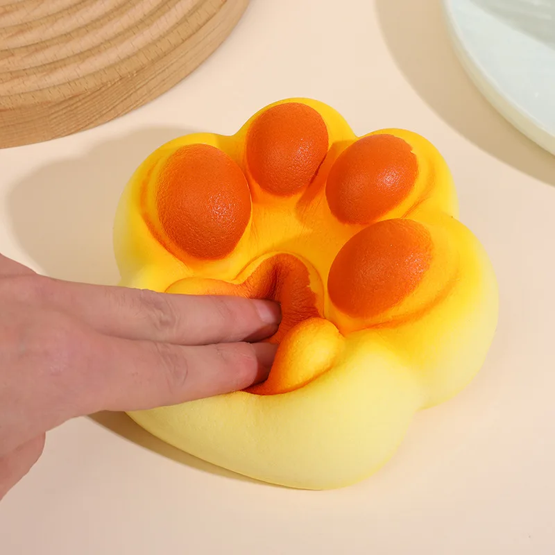 Large Super Soft Simulation Cat Claw PU Slow Rebound Toy Realistic Bread With Aroma Squeeze Wet Soft Stress Relief Vent Toy Gift