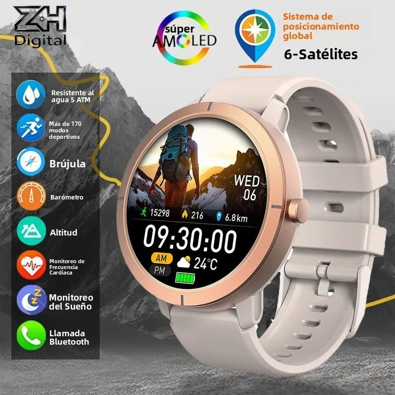 

Умные часы ZH Digital GPS с AMOLED-дисплеем 1,32 дюйма, поддержкой ГЛОНАСС, BDS, Galileo, NAVIC, QZSS, водонепроницаемость 5ATM