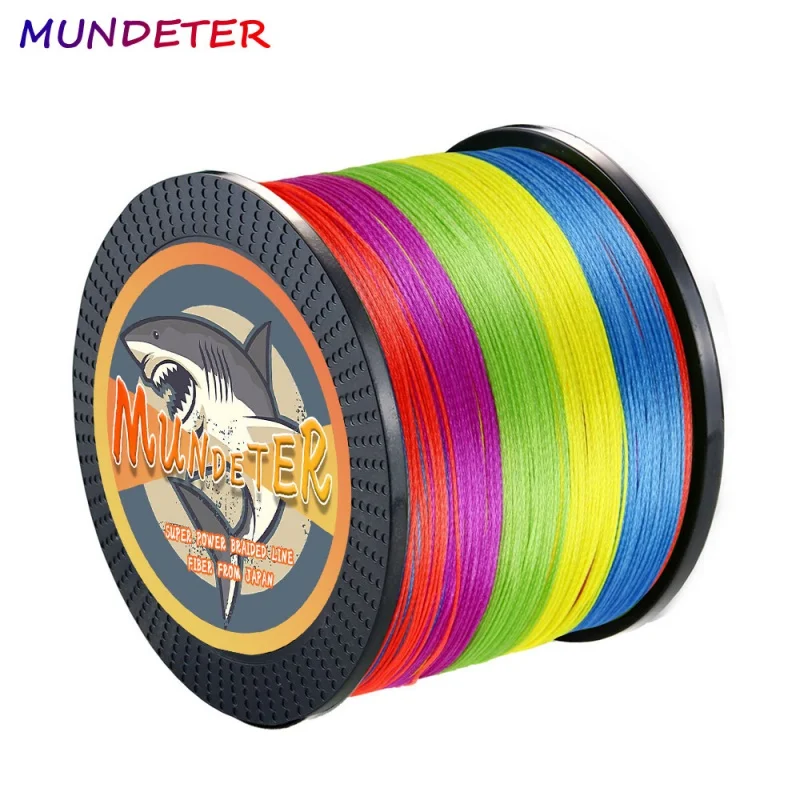 MUNDETER 12 Strands Fishing Line 300/100M/500M/1000M Braided PE Strong Wire Multifilament Durable Sea Saltwater Japa Tool