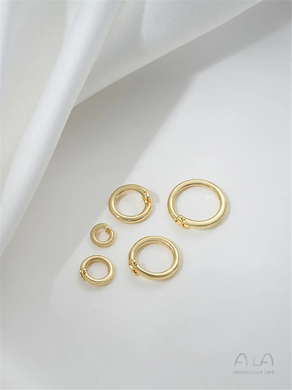 14K Gold Buckle Opening Ring Handmade Universal Ring DIY Handmade Jewelry Pendant Buckle Connecting Ring Accessories K912