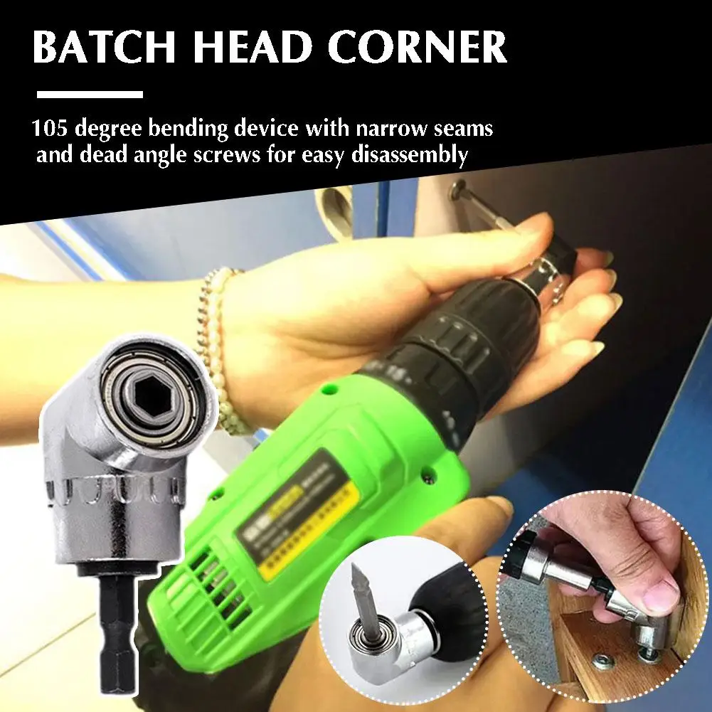 90 Degree Right Angle Drill Screwdriver Adapter Flexible Bit Socket Extension Tools Magnetic Shaft Woodworking Hand Drill B Q1k6