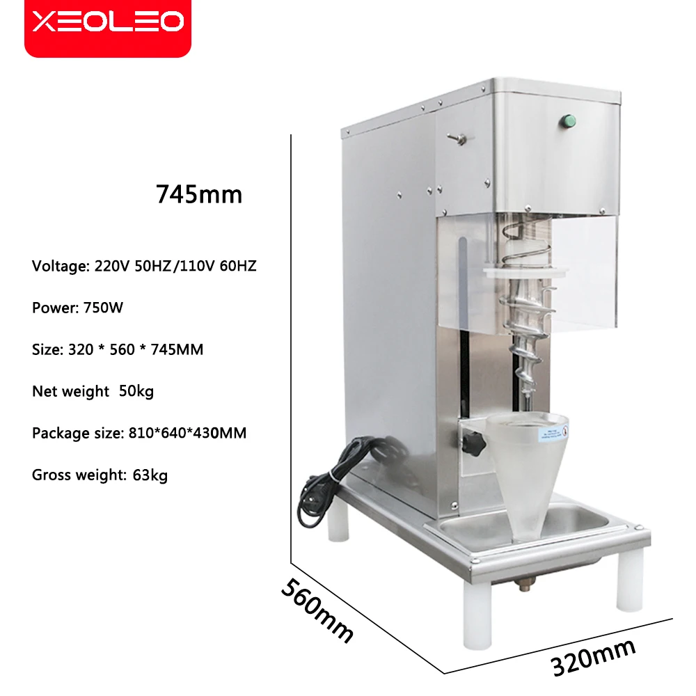 XEOLEO Commercial Electric Swirl Drill Ice Cream Mixer Machine 750W Frozen Yogurt Machine Yogurt Ice Cream Machine With Cleaning