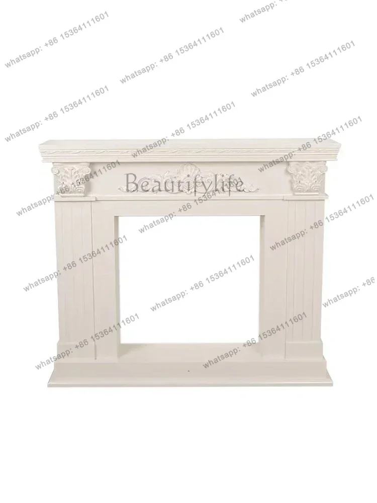 PG M3-20  Carved Fireplace Curio Cabinet Wall Entrance Shelf Vintage Distressed Storage Photography Props