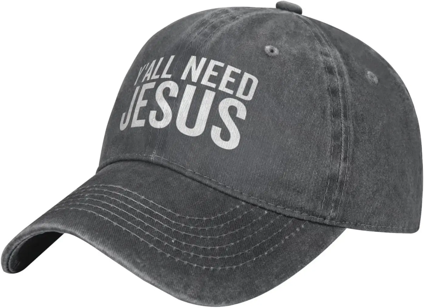 Y'all Need Jesus Cowboy Cap for Women, Baseball Sun Hat for Men, Dad Hat, Trucker Hat, Black