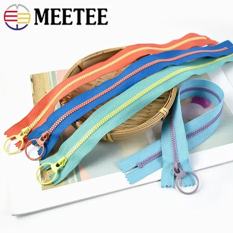 5/10Pcs Meetee 15-40cm 3# Close-end Resin Zippers Decorative Zips for Bag Pocket Zip Repair Kit DIY Garment Sewing Accessories
