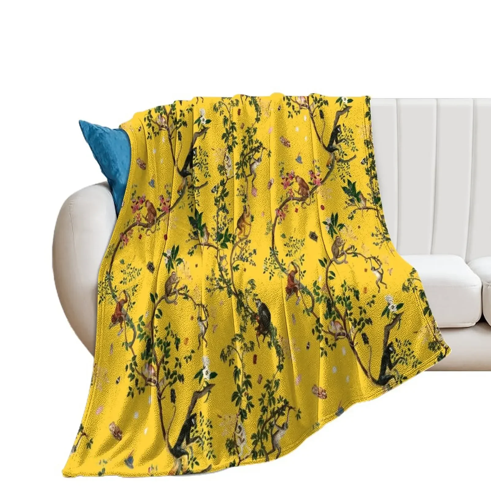 

Monkey World Yellow Throw Blanket Comforter for winter Blankets