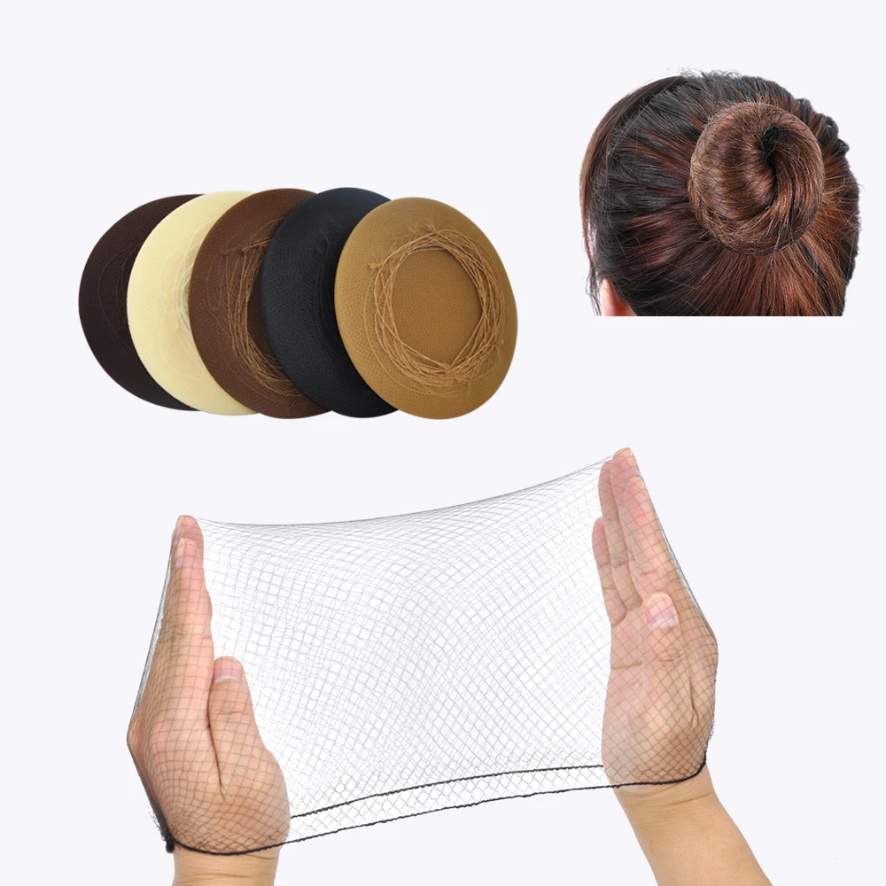 

Hair Nets 144 Pcs 20 Inch Invisible Elastic Edge Mesh Hair Net for Food Service Sleeping Ballet Bun Hair Net