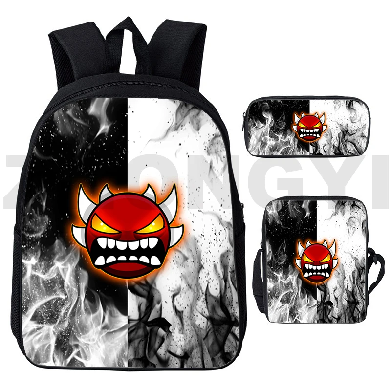 Mochila de tablero de geometría Angry 3 en 1 para hombres, mochila escolar para estudiantes, mochila de dibujos animados, mochila cruzada para jardín de infantes, moda de alta calidad