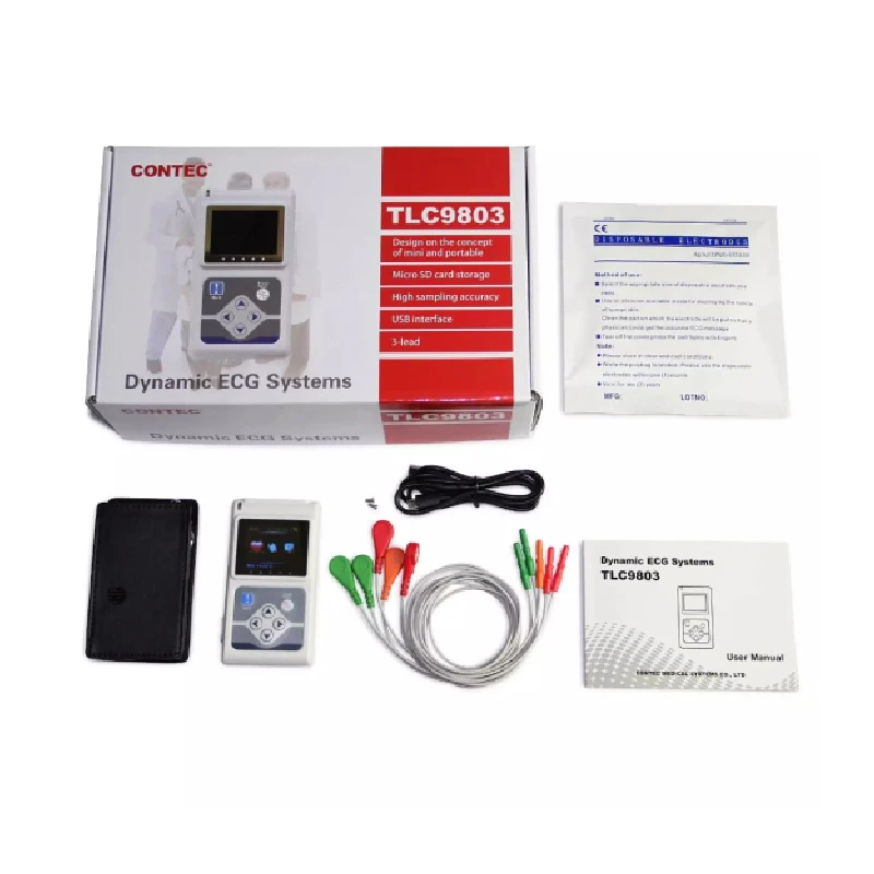 Genuine CONTEC TLC 9803 3 Channels Holter, Dynamic Monitor System, 24 hours Holter Recorder TLC9803