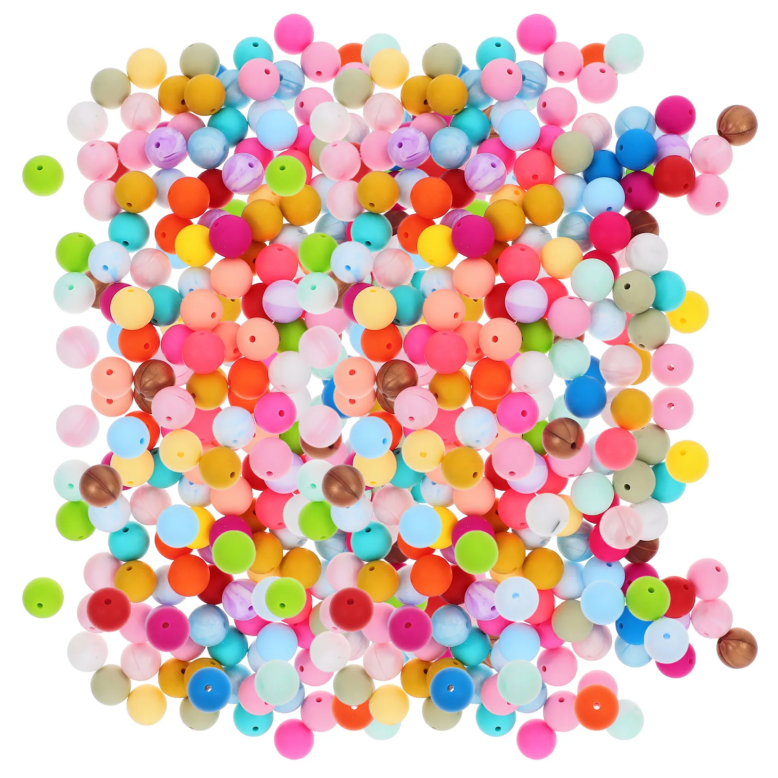 

120 шт. силиконовых бусин круглой формы для изготовления ожерелий, браслетов, брелоков, ювелирных изделий, рукоделия, силиконовые бусины-разделители