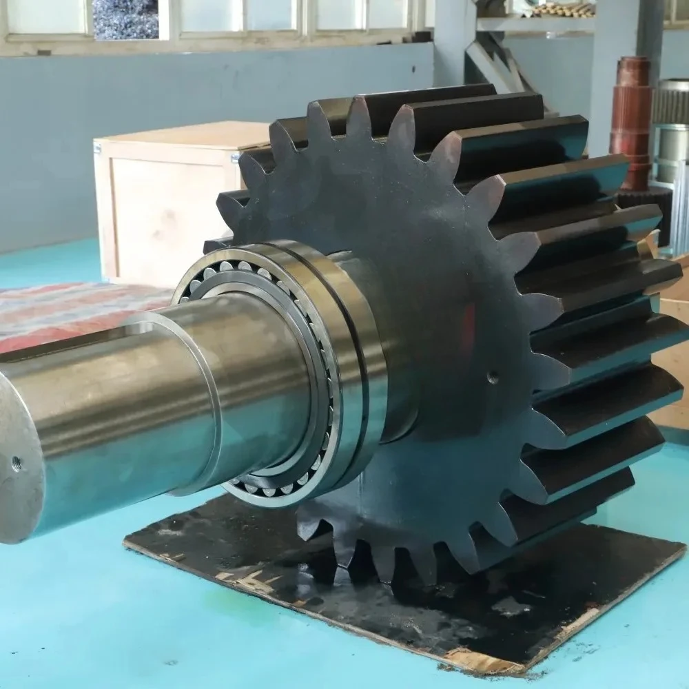 HotManufacturer Custom Forging Steel Pinion Shaft with Bearing Drive Large Gear Shaft