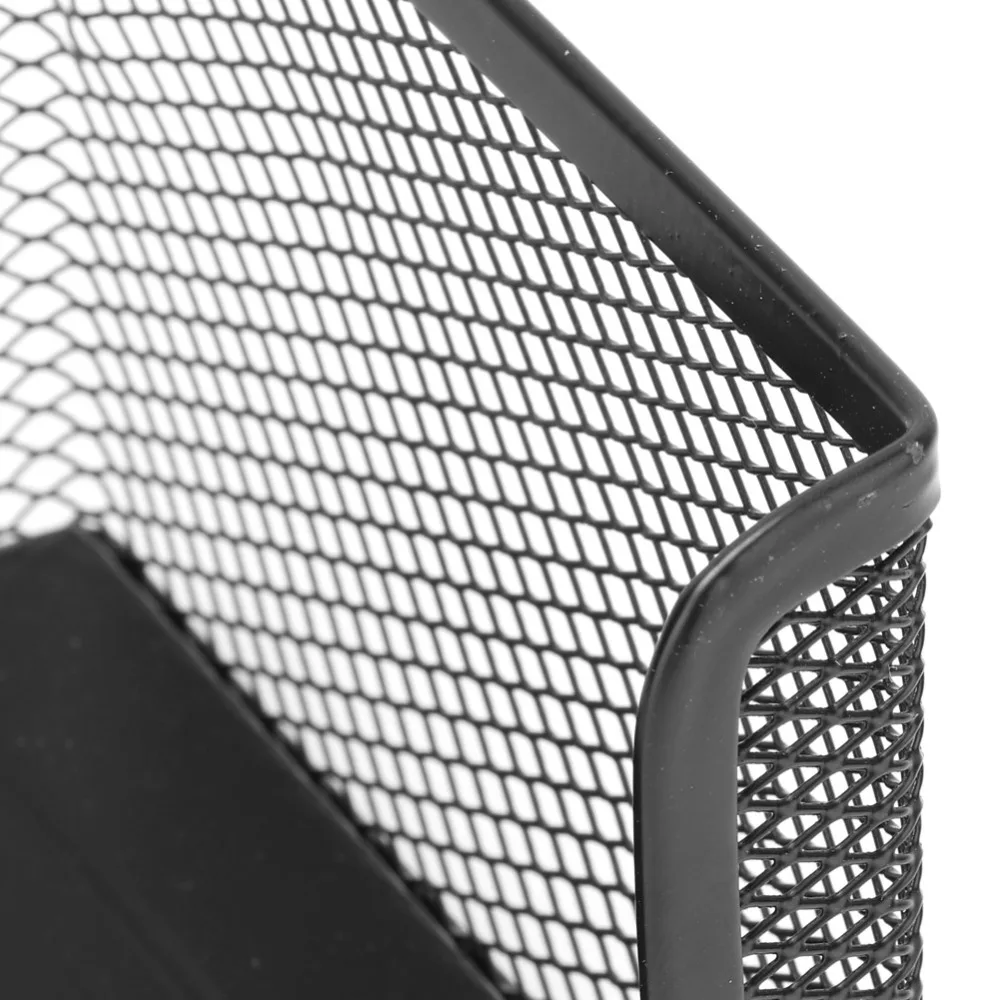 Durable Non-slip Base Design Note Box Metal Mesh Black Metal Note Box Strong Convenient Black Note Box Desk Organization