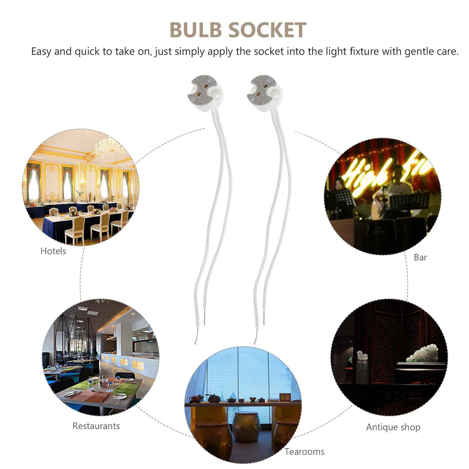 

20Pcs Ceramic Lamp Socket Holder Heat Resistant Compatible LED Halogen Bulb Socket Adapter Easy Installation Light