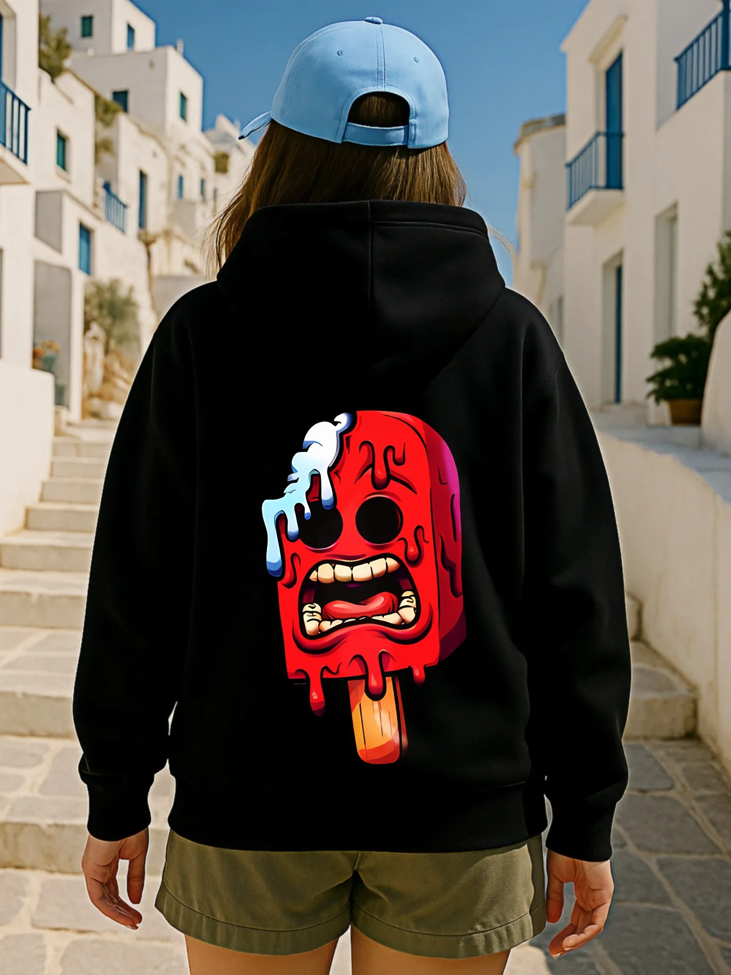 เสื้อฮู้ดลายกราฟิก พิมพ์ลายการ์ตูน สไตล์สตรีทแวร์ ผ้านุ่ม สวมใส่สบายทุกวัน สำหรับวัยรุ่น