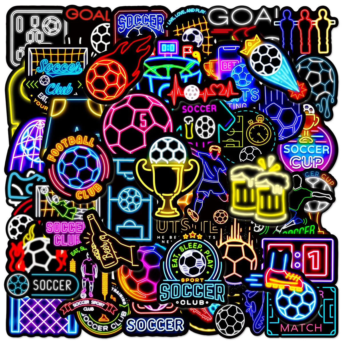 

Набор из 50 неоновых граффити-наклеек для ноутбуков, бутылок для воды, скейтбордов, багажа, DIY-декора, украшения блокнотов