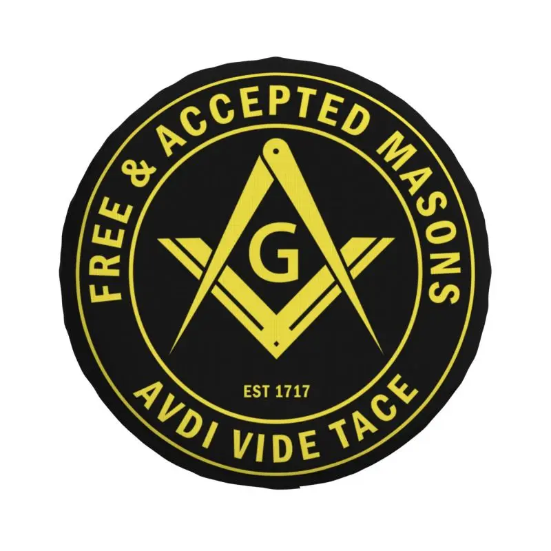 Custom Free Accepted Masons Masonic Freemason Tire Cover 4x4 Trailer Spare Wheel Protector for Jeep Toyota 14