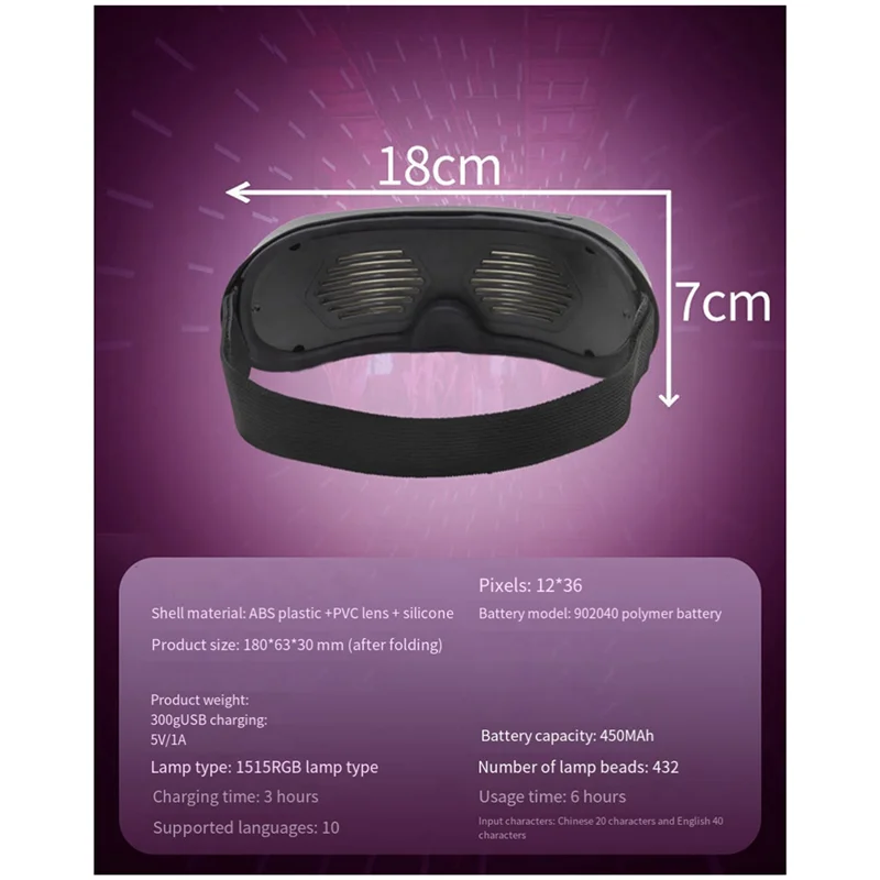 

Trending Now Light Up Glasses Luminous LED Mask Bluetooth LED Shining Glasses Electronic Visor Glasses for Party Bar Easter Gift