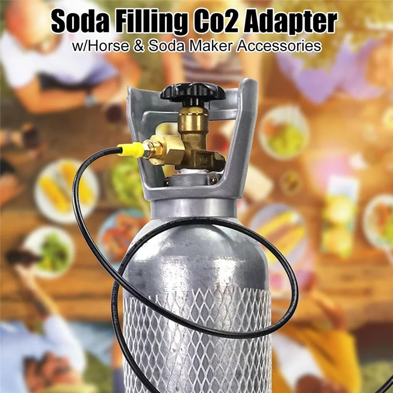 

LNHF Soda Filling Co2 Adapter W/Horse & Soda Maker Accessories, Quick Connect Pressure Gauge Refill Adapter