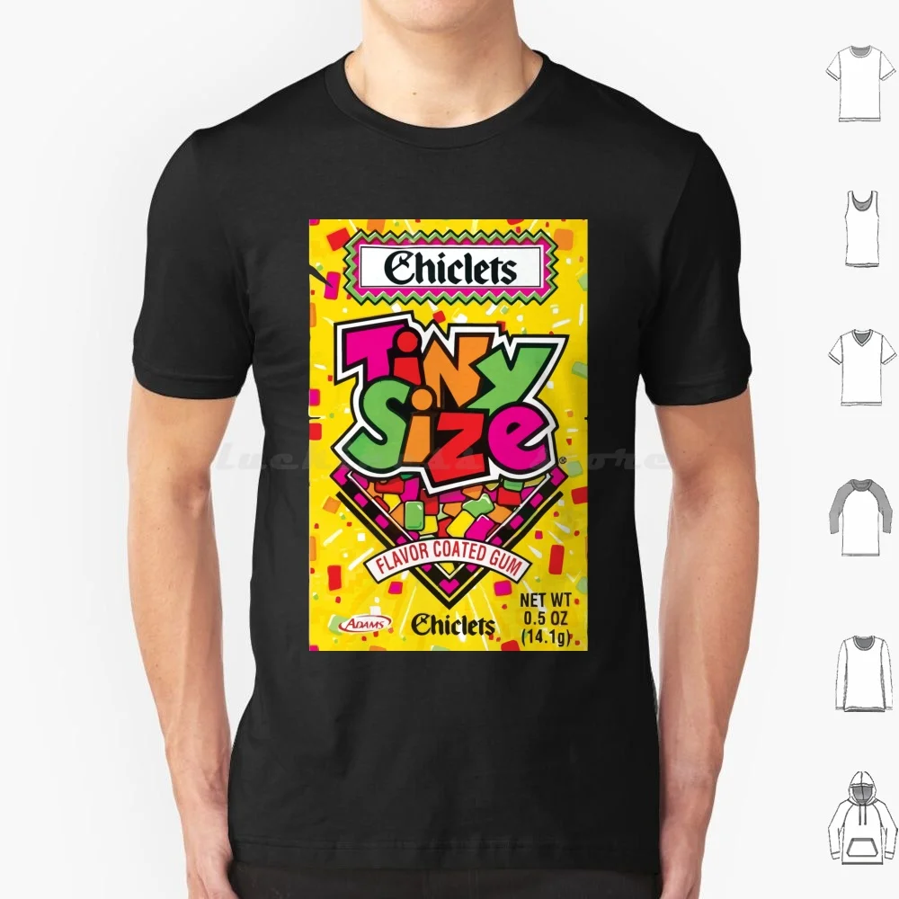 Chiclets tamanho minúsculo sabor revestido goma t camisa de algodão das mulheres dos homens diy impressão chiclets chicle chictli tzictli goma doces mexicano crianças