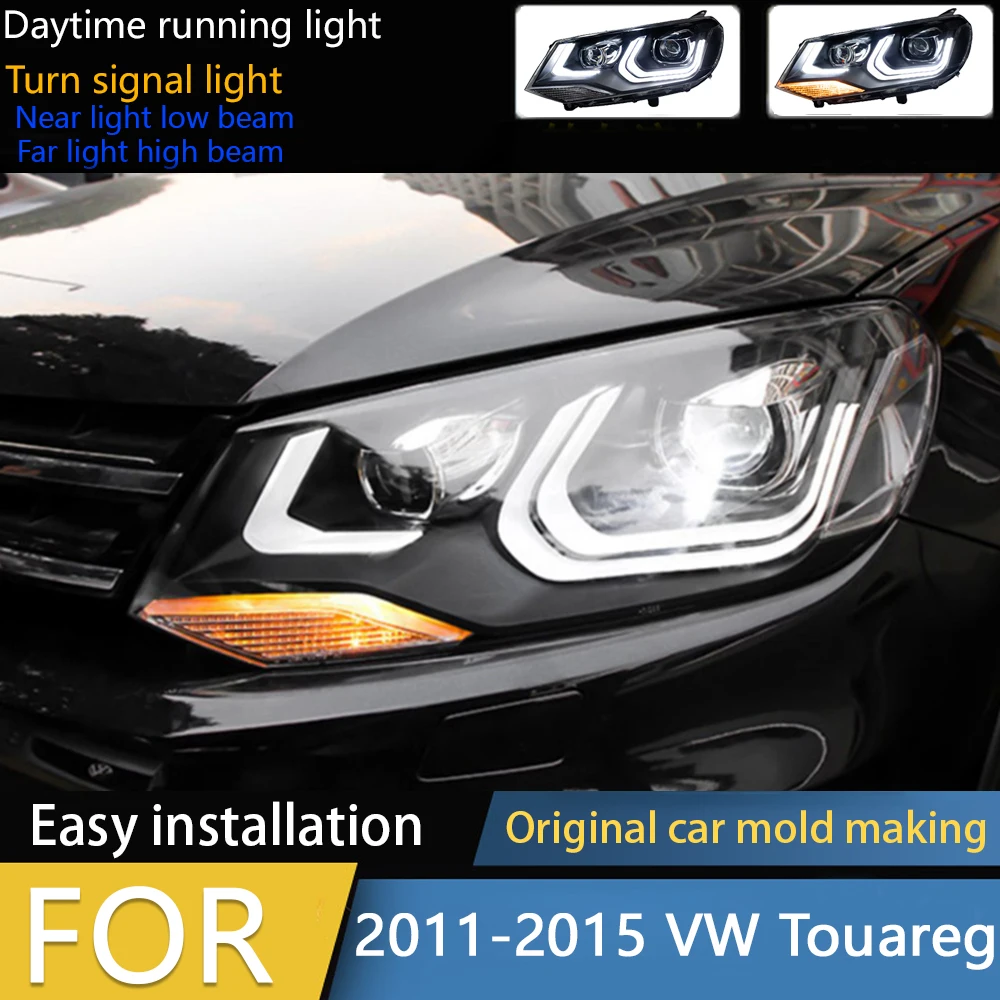 

Car Styling for VW Touareg LED Headlight 2011-2015 Touareg LED DRL Hid Option Head Lamp Angel Eye Bi Xenon Beam Accessories