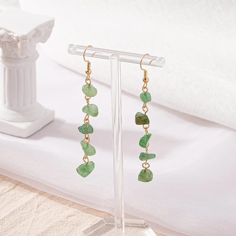 Natural Irregular Raw Stone Earrings Amethysts Apatite Lapis Quartz for Women Luxury Quality Jewelry Girls Gift
