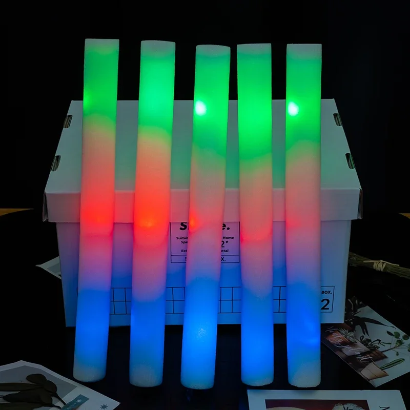 30-40-60-80-100-120pcs-stick-glow-sticks-dark-light-for-party-bulk-colorful-wedding-decoration-sticks-rgb-led-glow-foam-stick