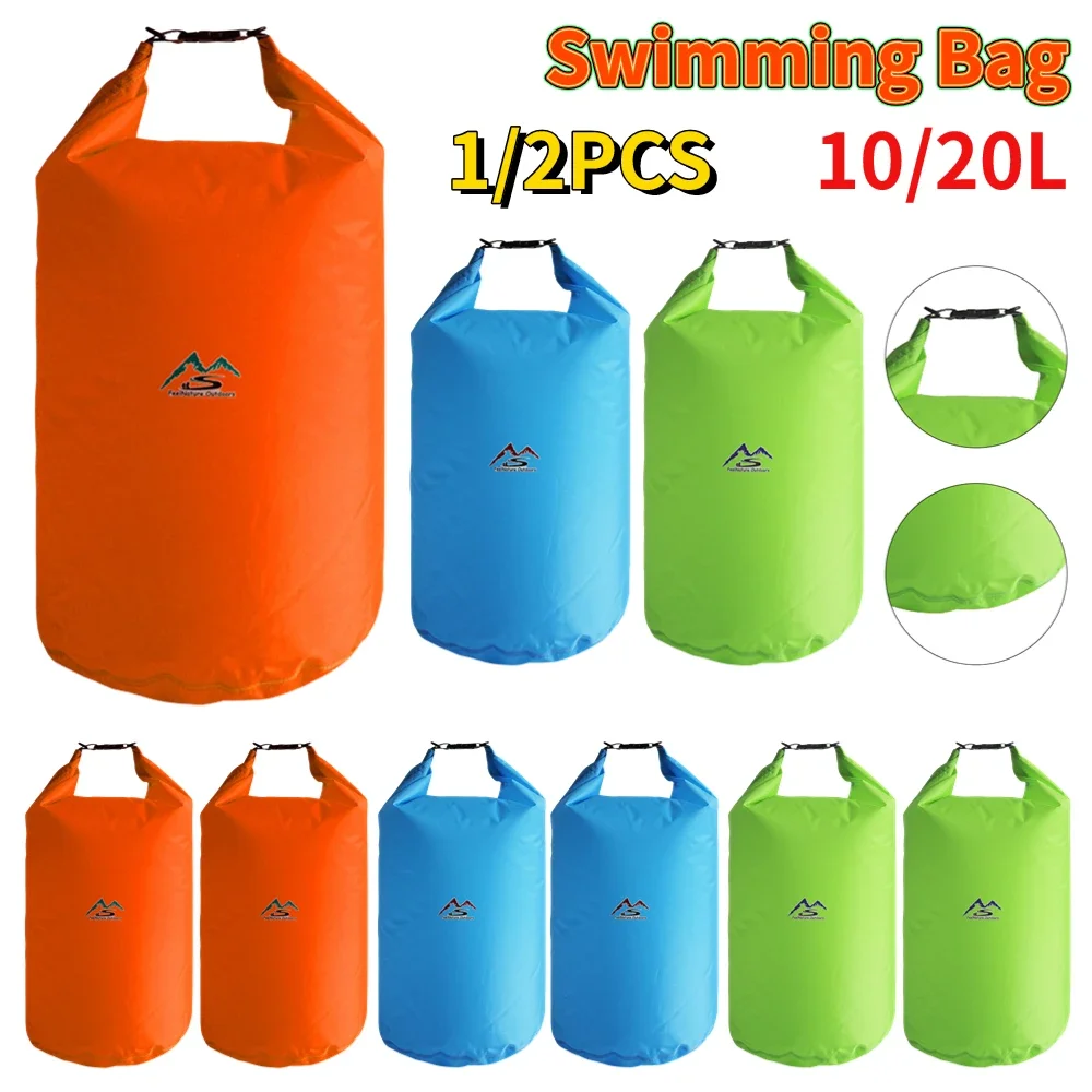 1/2PCS Waterproof Swimming Bag 10L/20L Dry Sack Waterproof Drifting Bag Floating Dry Bags For Boating Fishing Rafting Swimming