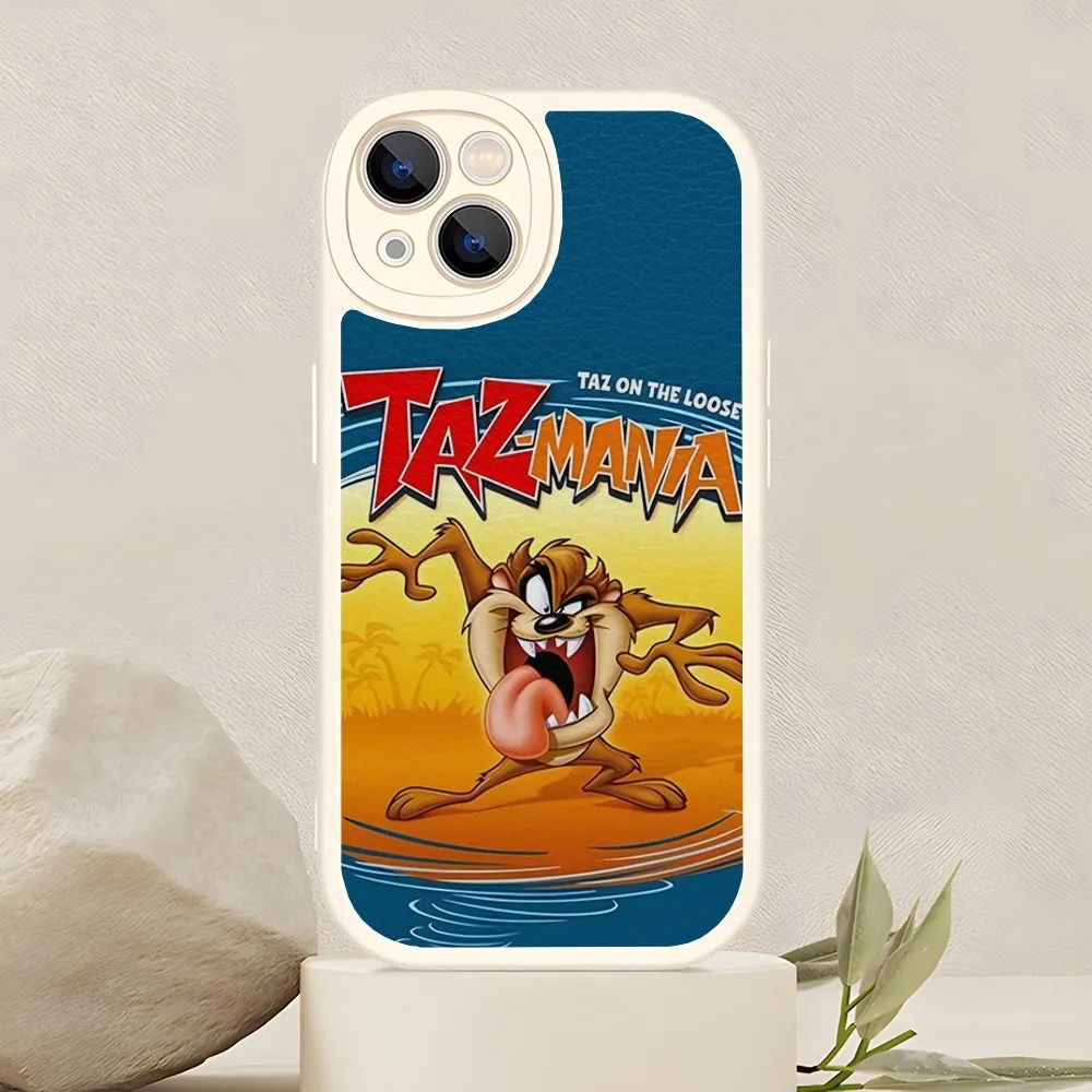 Tasmanian Devil Taz Phone Case For Iphone 14 Pro Max 15 11 13 12 Mini X Xr Xs  7 8 Puls Se Lambskin Silicone Cover