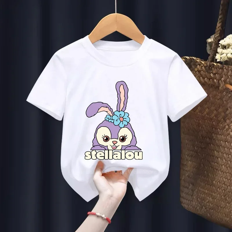 

Starlt Balet Rabbit Rocks Summr! Cool & Casual Cartn Print Tshrt fr Kids, Boys Girls Embrace Cotton Short Sleeve Fashn