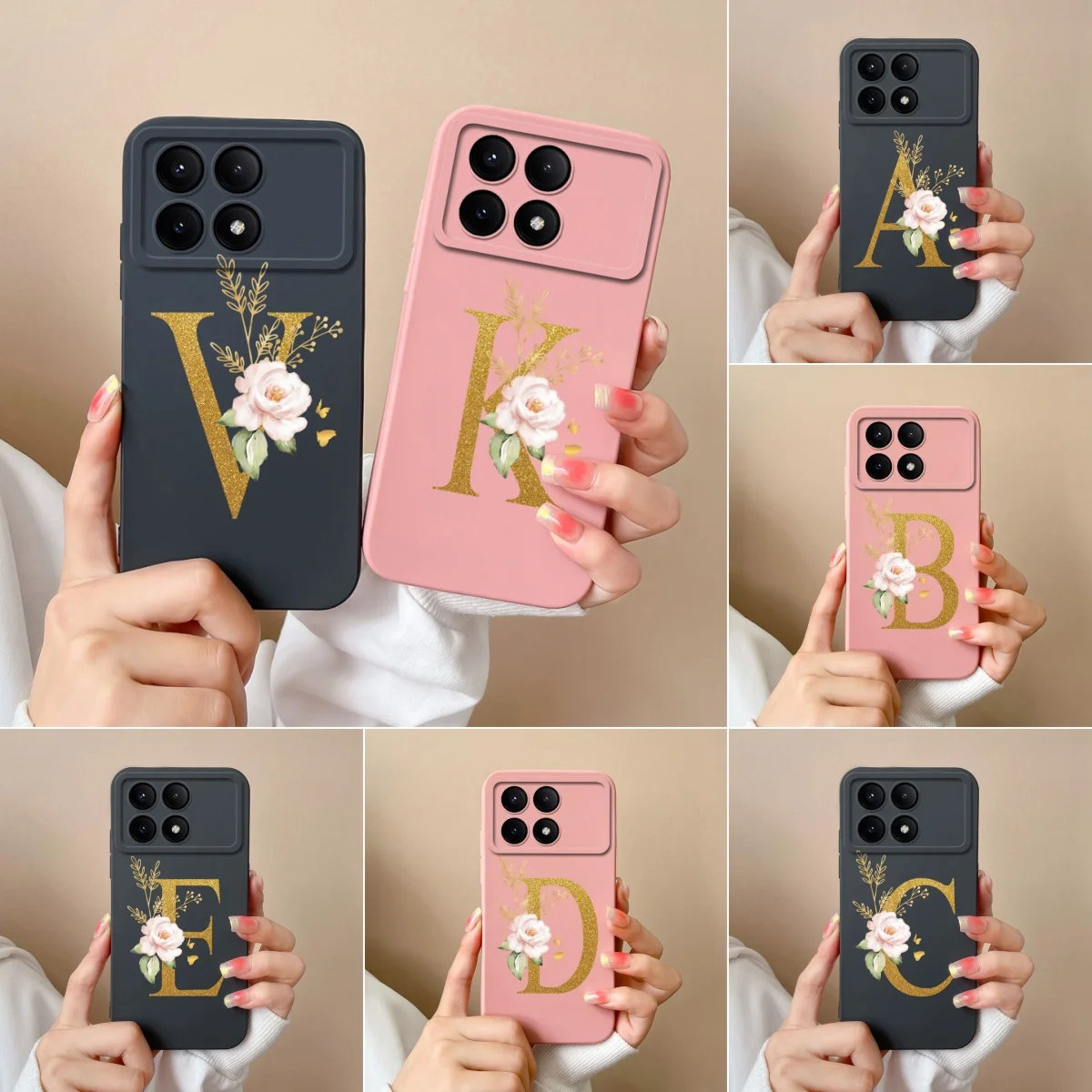 For Xiaomi Poco X6 Pro X6 Coque Pretty Initial Letter Funda Soft Silicone Cover Comfortable Shell For PocoX6Pro 2311DRK48I Funda