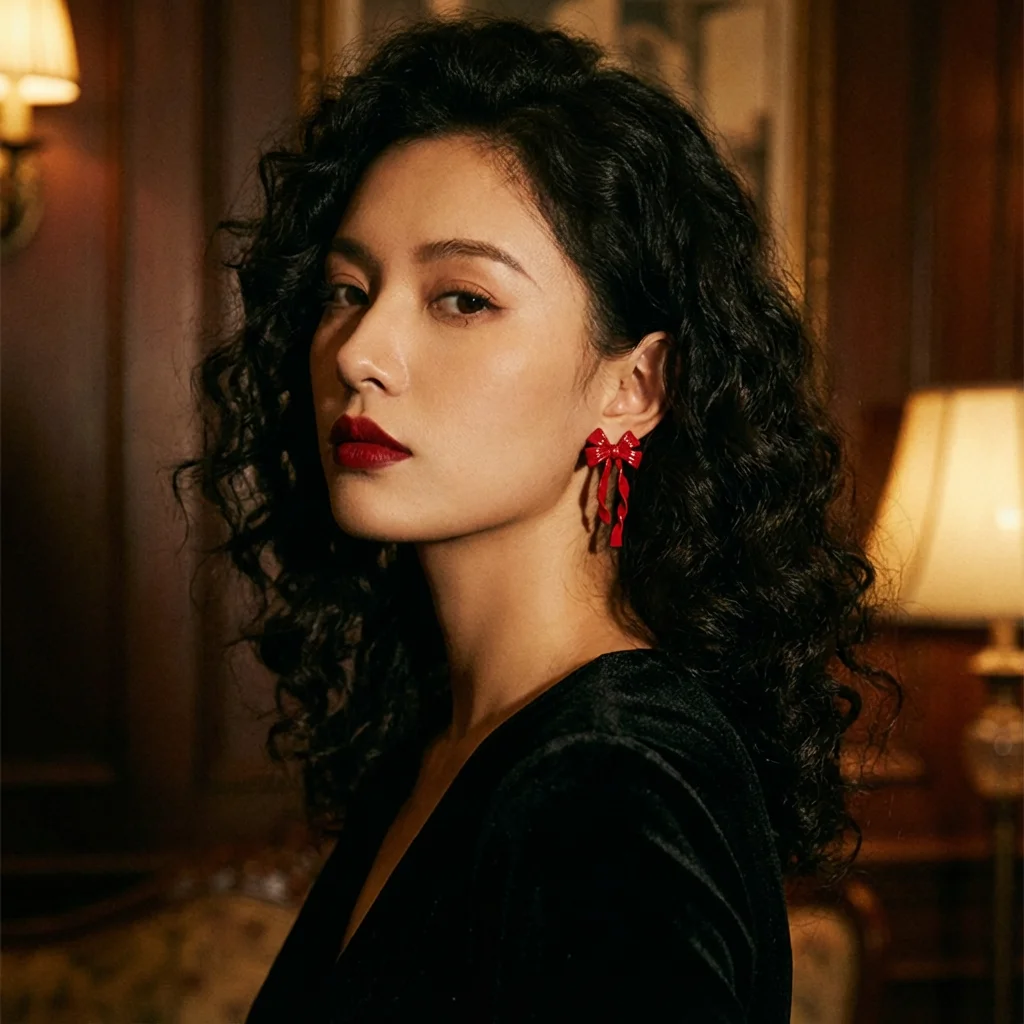 

Delicate Angora Red Bow Stud Earrings for Women Romantic Ribbon Alloy Elegant Design Earrings Friendship Jewelry Gifts