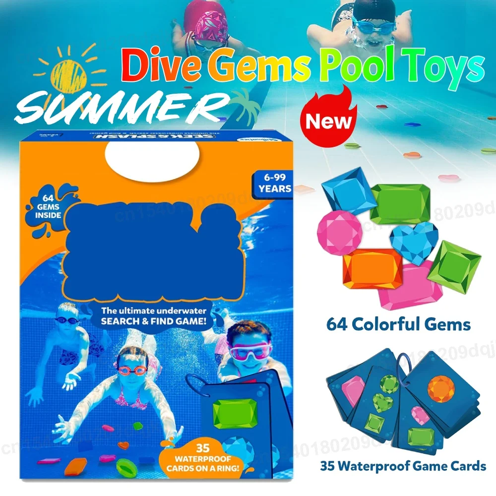 Le jeu d'aventure sous-marine ultime, jouets de plongée en piscine de pierres précieuses colorées, jeux d'apprentissage, activités de plein air pour piscine d'été