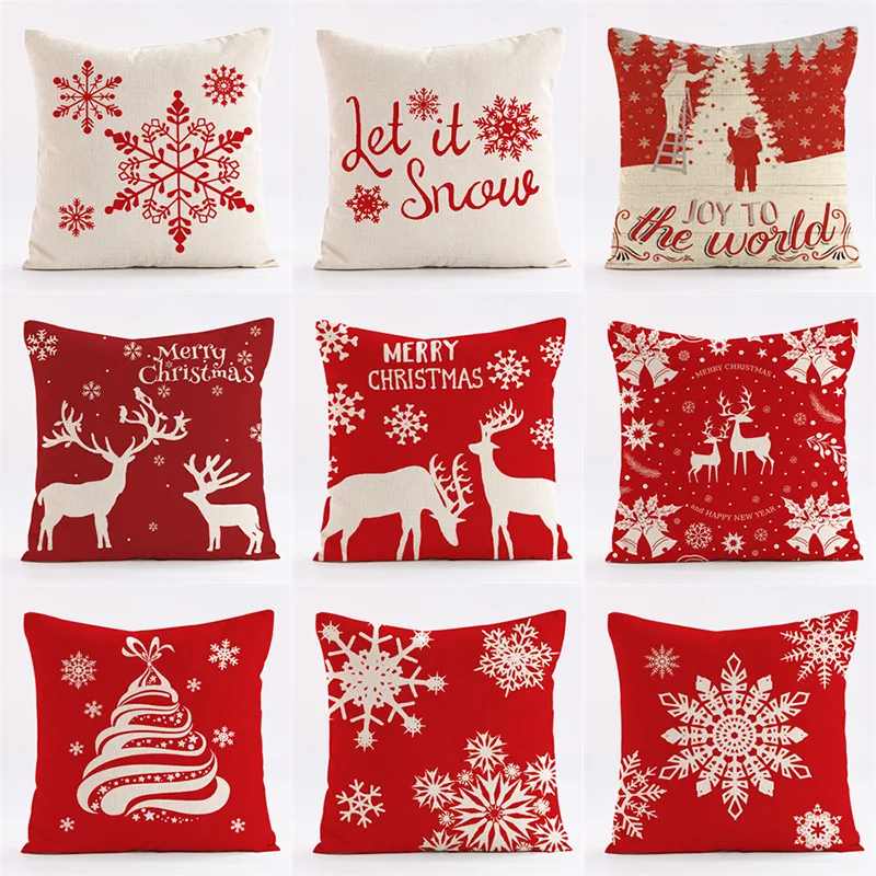 

2PCS Merry Christmas Cushion Cover Pillowcase 2024 Christmas Decorations for Home Ornament New Year Christmas Decor 2025 Noel