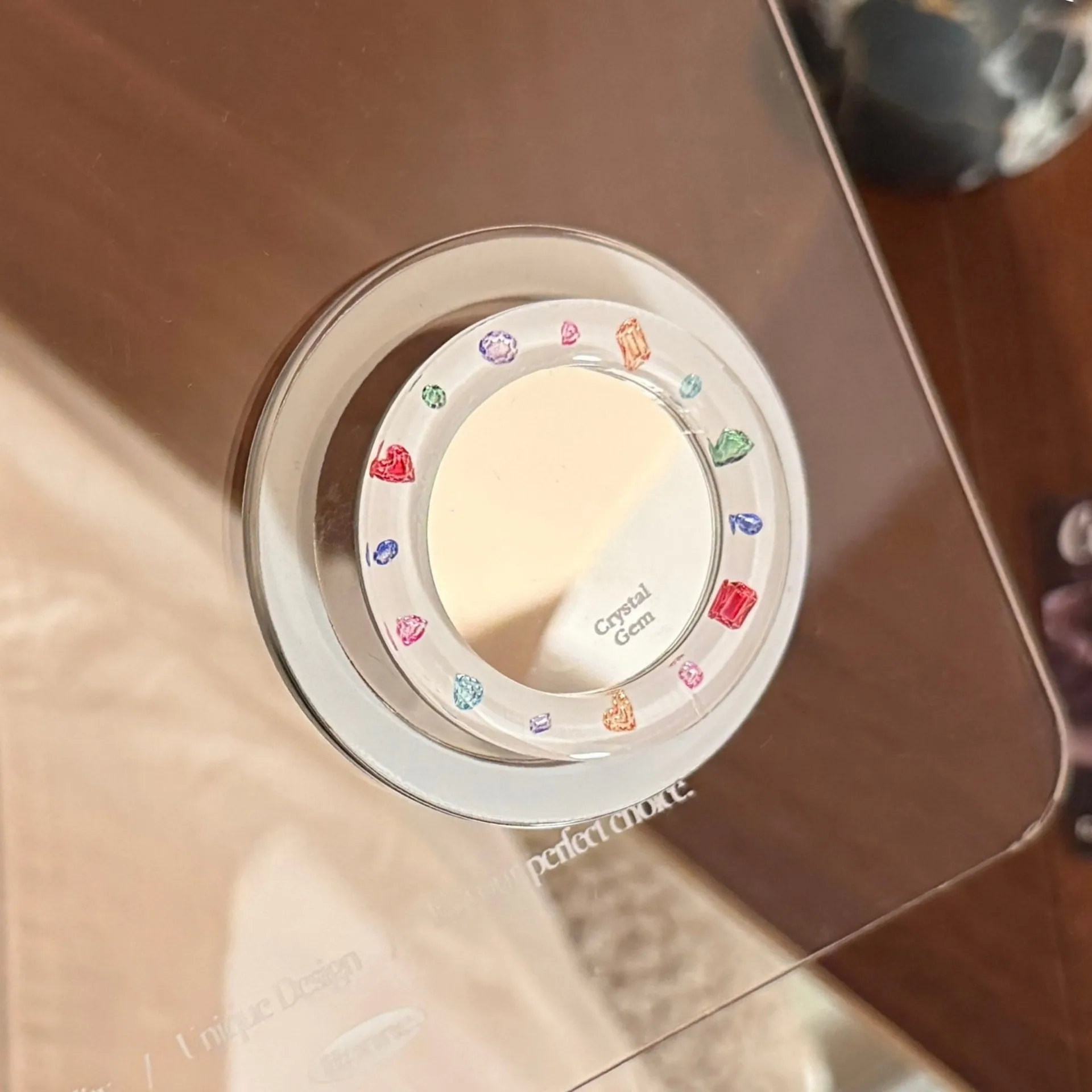 Soporte de Teléfono con Espejo, Plegable, con Fuerte Succión Magnética, Soporte para Dedos, para Celulares, para Maquillaje, para Chicas