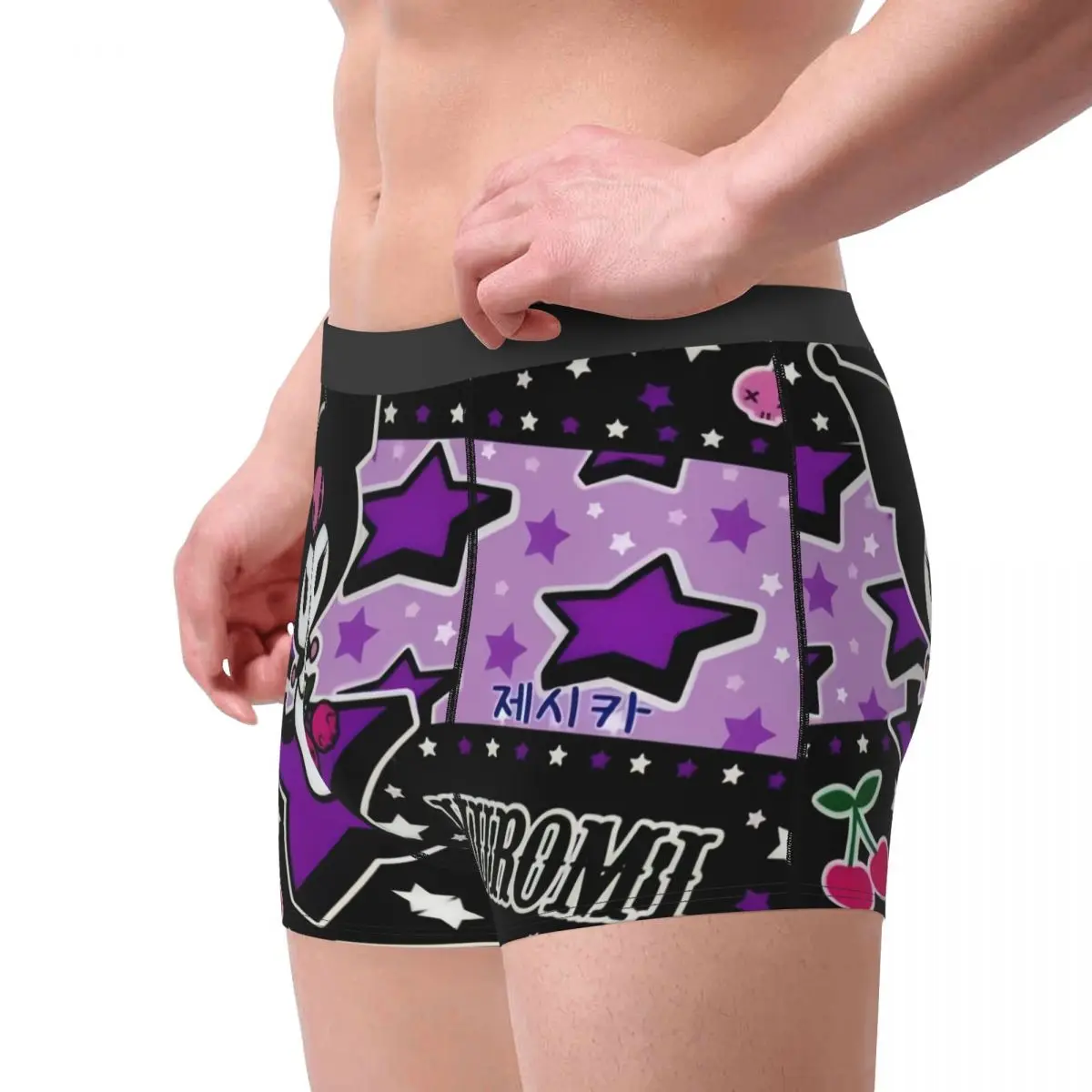 Custom Kuromi Sanrio Anime Underwear Men Stretch Boxer Briefs Shorts Panties Soft Underpants For Male