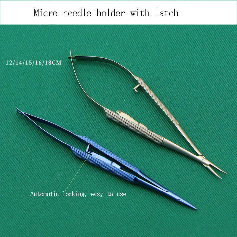 Ophthalmic microinstruments - micro needle holding forceps with latch