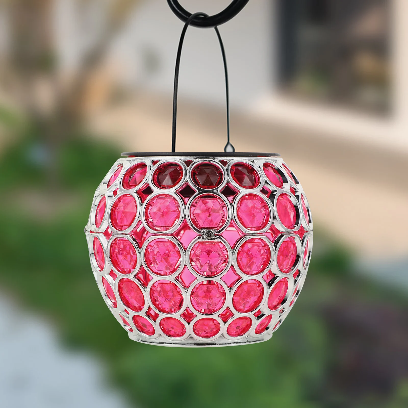 

1pc Unique Outdoor Solar Pendant Lamp Decor Colorful Solar Garden Light for Design