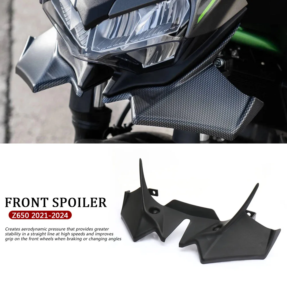 

Z650 2021 2022 2023 2024 New Motorcycle Front Spoiler Fairing Winglet Aerodynamic Wing Cover Trim For Kawasaki Z650 Z 650