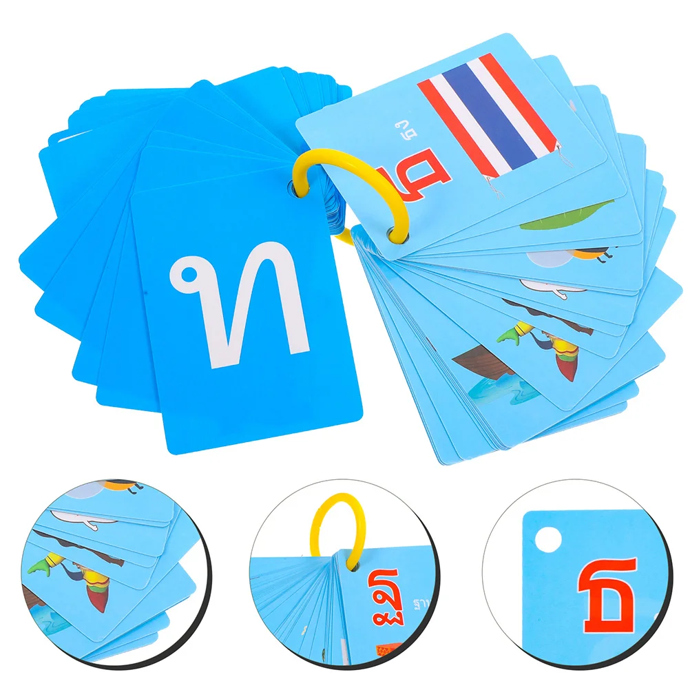45 szt. Karty do nauki języka tajskiego dla dzieci, flashcardy, budowanie słownictwa, gry w pisanie, zajęcia przedszkolne, edukacja domowa