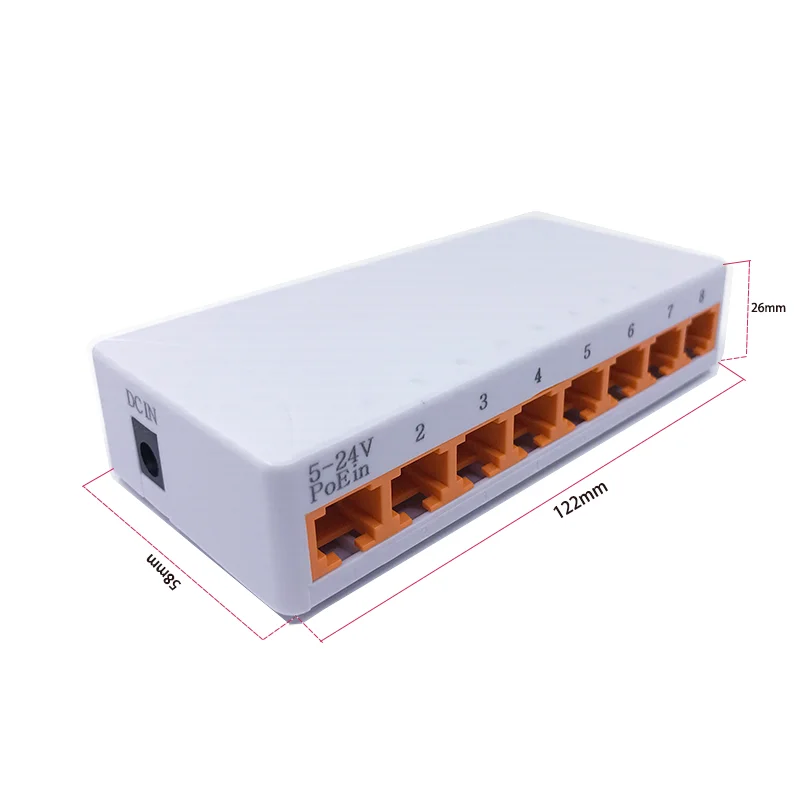 8 منافذ 1000Mbps جيجابت شبكة التبديل إيثرنت الذكية الجلاد عالية الأداء RJ45 محور الإنترنت الخائن