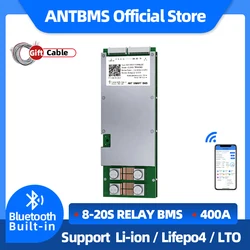 Smart ANT BMS Relay Solution BT Built-in 8S to 20S Lithium Battery 16S 48V 400A Same Port Balance Board CAN RS485 GPS