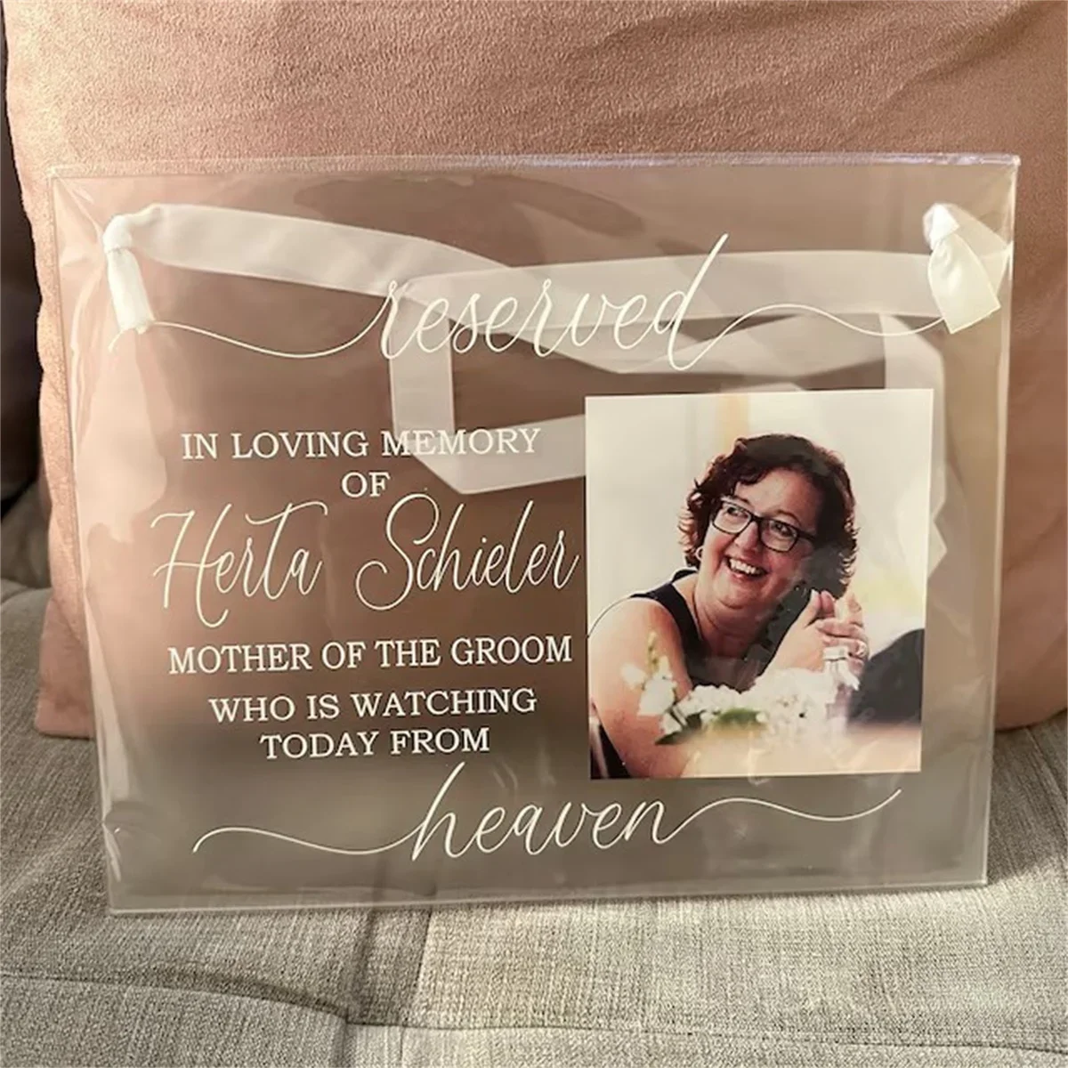 

Frosted Acrylic Wedding Memorial Signs, Reserved for Guests Who Are Watching from Heaven, In Loving Memorial Signs, Events Decor