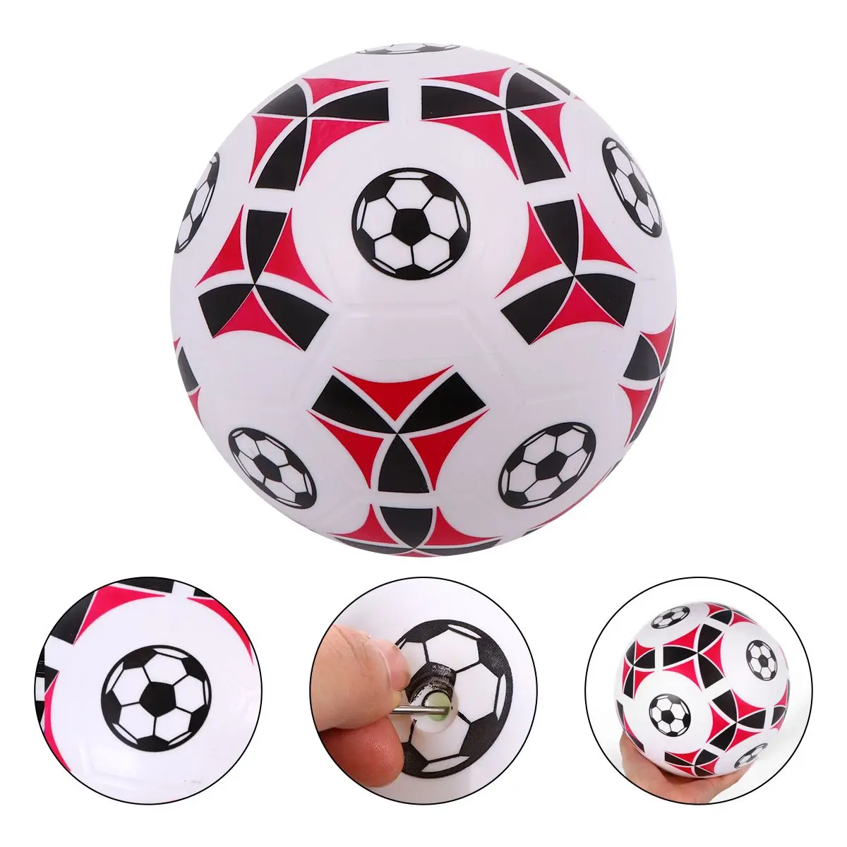 ของเล่นกีฬาสำหรับเด็ก 8.5 นิ้ว ลูกบอลพีวีซี ฟุตบอลชายหาด แบบเป่าลม สีแดง สำหรับเด็กเล็ก