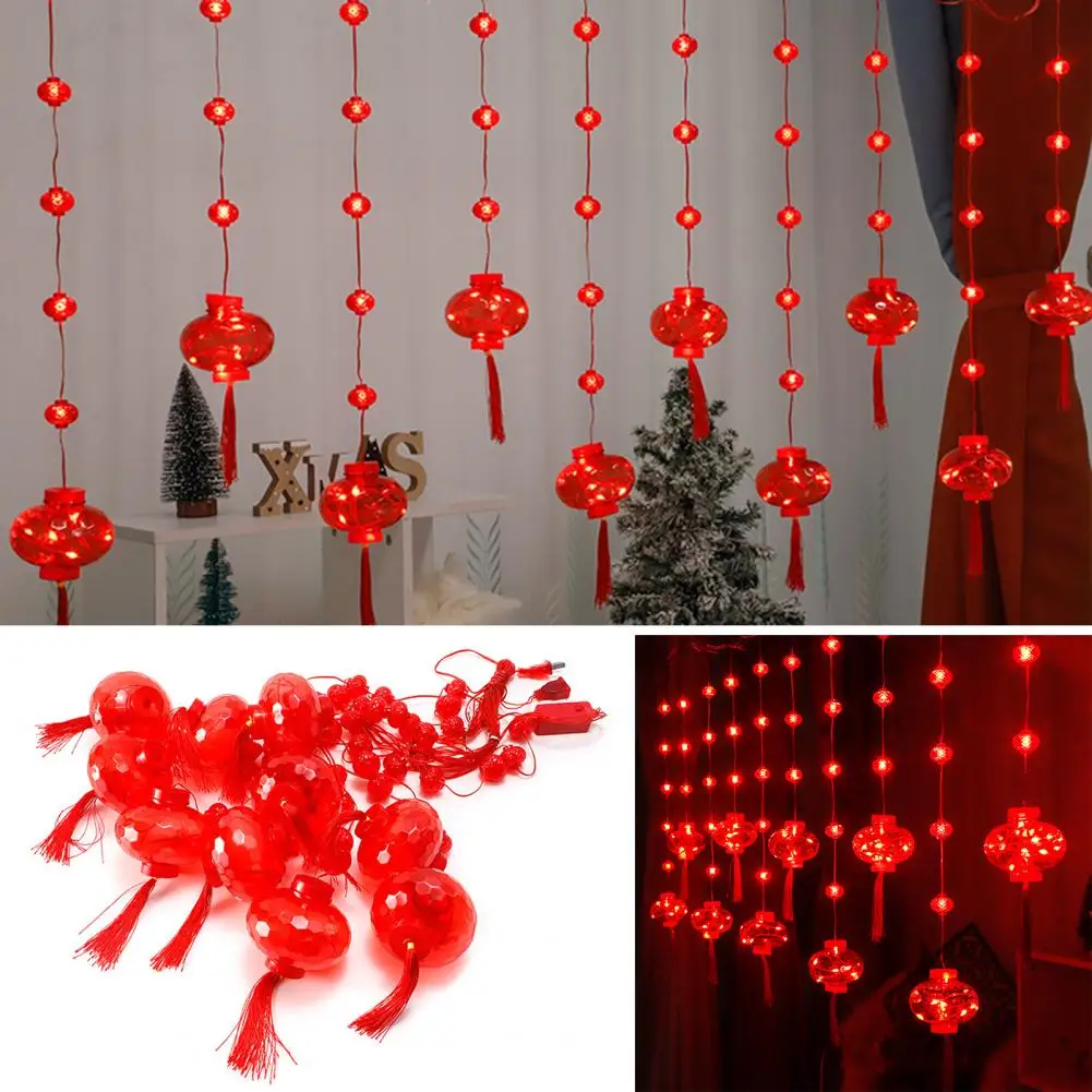 Led String Light Battery Powered Led Lantern String Lights for Spring Festival Decoration Waterproof Fairy Lights with 8 Modes